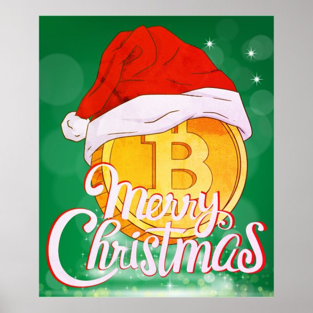 Affiche Bitcoin de Noël - Jour Traders Cadeau (Devant)