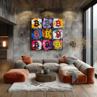 Bitcoin Graffiti Art Collection avec des couleurs