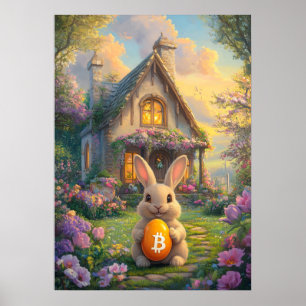 Affiche Bitcoin Lapin de Pâques Crypto Rabbit Trou