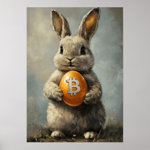 Affiche Bitcoin Trou de lapin Crypto Wall Art