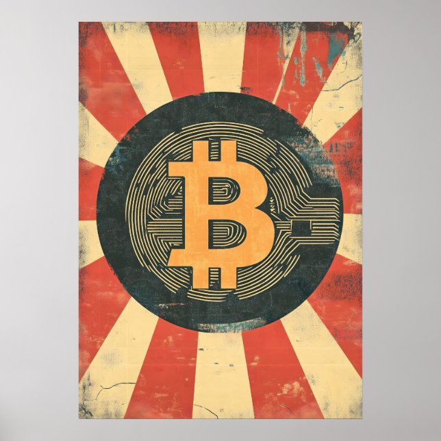 Affiche Bitcoin Vintage (Devant)