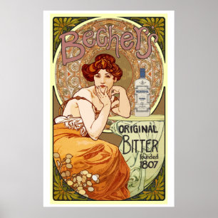Affiche Bitters de Becher, 1807, Art Nouveau