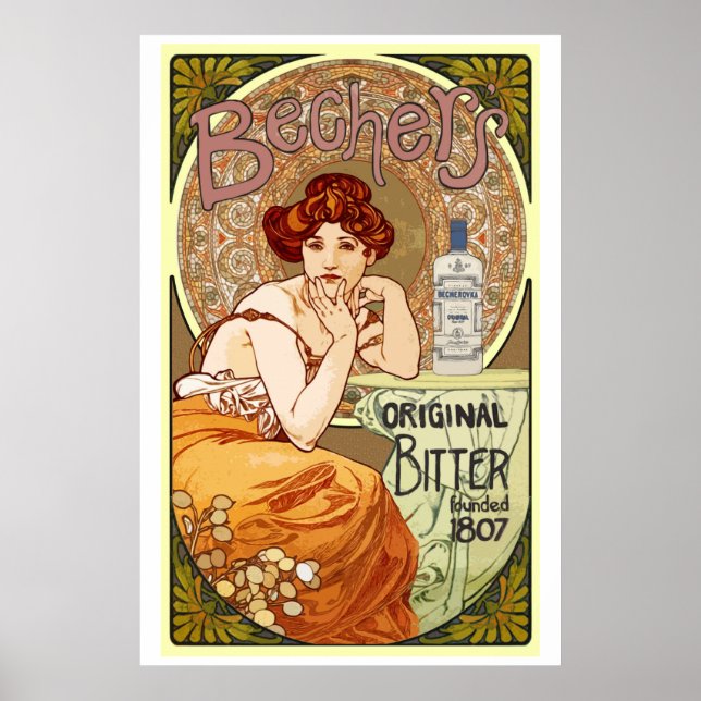 Affiche Bitters de Becher, 1807, Art Nouveau (Devant)