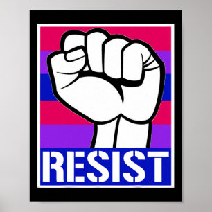 Affiche Biual Pride Resist Parade Party Lgbtq Drapeau T