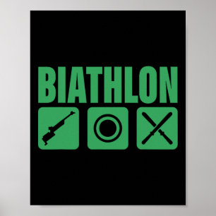 Affiche Bizarre Biathlon Biathlète Cible Sport Tir Sk