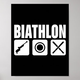 Affiche Bizarre Biathlon Biathlète Cible Sport Tir Sk
