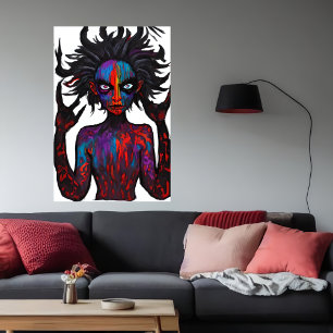 Affiche Bizarre éffrayant monstre portrait   Art AI