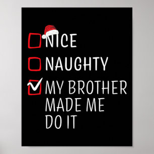 Affiche Bizarre Naughty Nice Noël Famille Pajama Hommes Fe