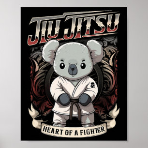 Affiche Bjj Cœur De Combattant - Jiu Jitsu Byby Koala