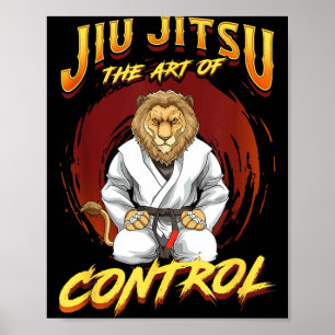 Affiche BJJ l'art du contrôle - Grappling Jiu Jitsu Lion