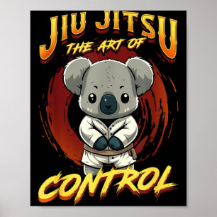 Affiche BJJ l'art du contrôle - Grappling Jiu Jitsu mignon