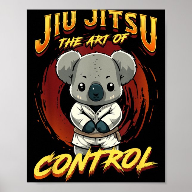 Affiche BJJ l'art du contrôle - Grappling Jiu Jitsu mignon (Devant)