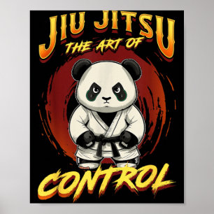 Affiche BJJ l'art du contrôle - Grappling Jiu Jitsu Panda