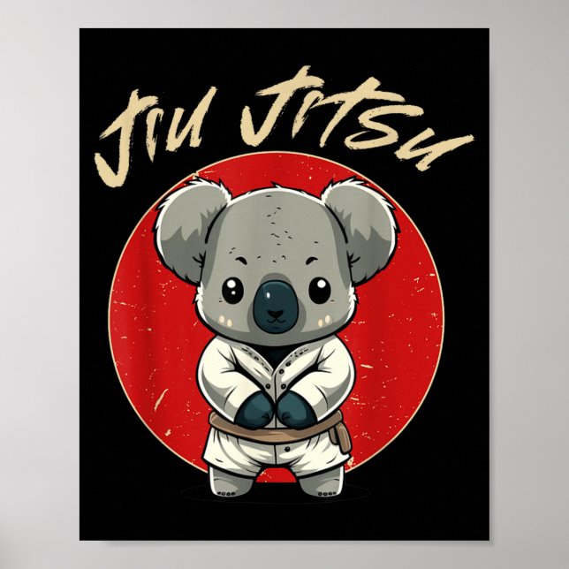 Affiche BJJ MMA Koala - Drôle de Jiu Jitsu Brésilien (Devant)