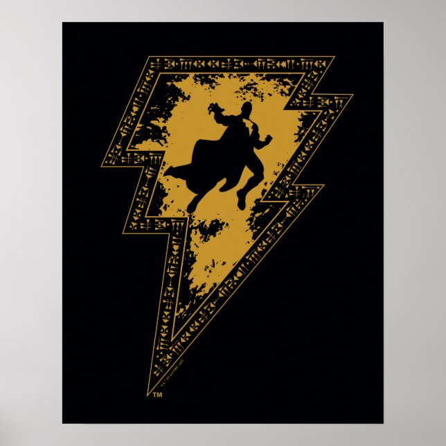 Affiche Black Adam Distressed Lightning Bolt Graphic (Devant)