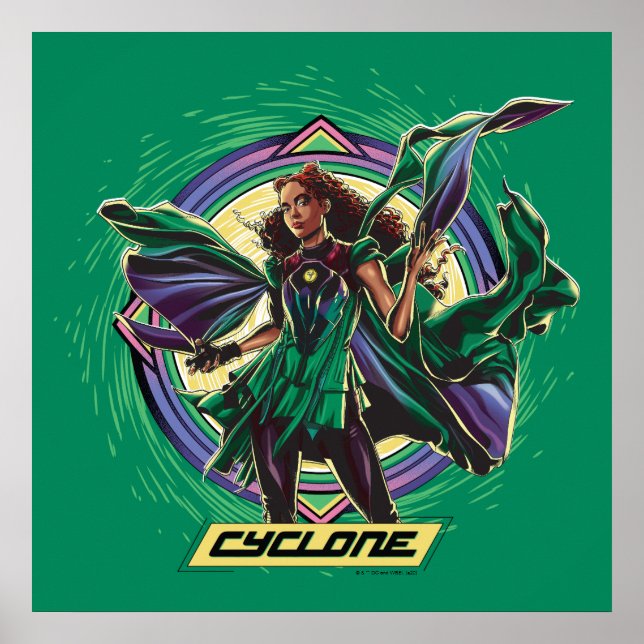 Affiche Black Adam | Graphique de caractères de cyclone (Devant)