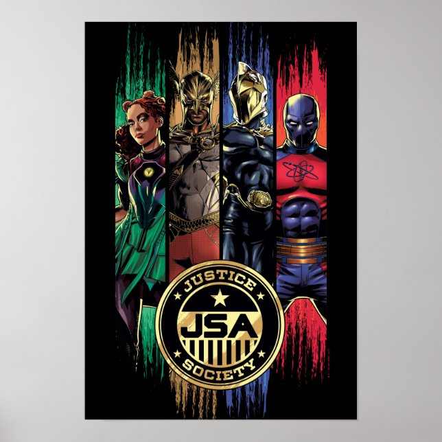 Affiche Black Adam Justice Society Héros en bandes (Devant)