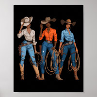 Black African American Cowgirl Western Country Rod
