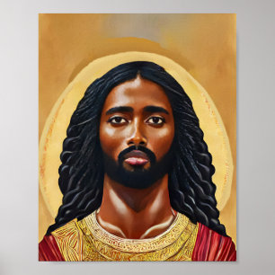 Affiche Black African Jésus Christ Art religieux