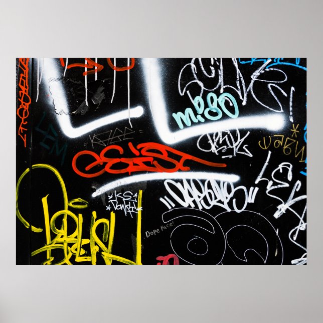 Affiche Black and multicolored graffiti art (Devant)
