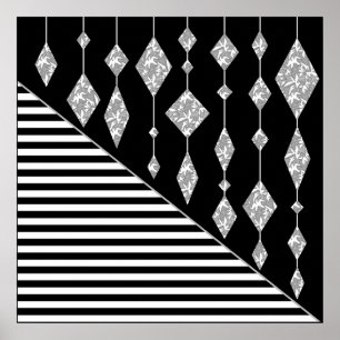 Affiche Black and white, abstract, geometric, simple, Scan