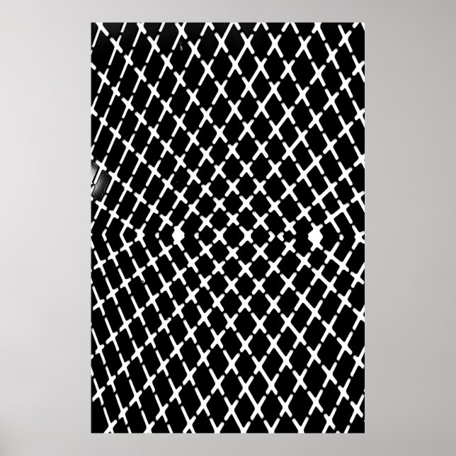 Affiche Black and white checkered illustration (Devant)