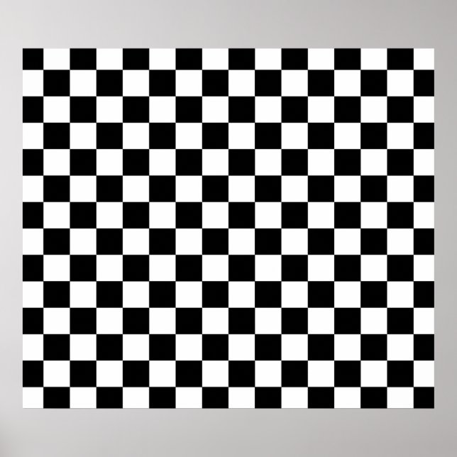 Affiche Black and white checkered pattern (Devant)