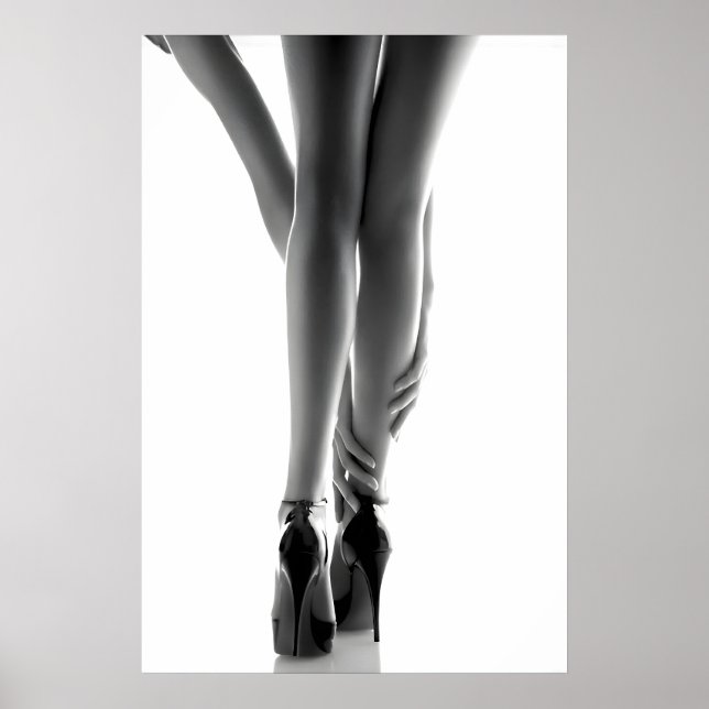 Affiche Black and White High Heels Fashion Poster, Vintage (Devant)