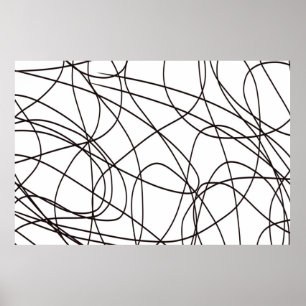Affiche Black and white line art