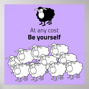 Affiche Black and white sheep