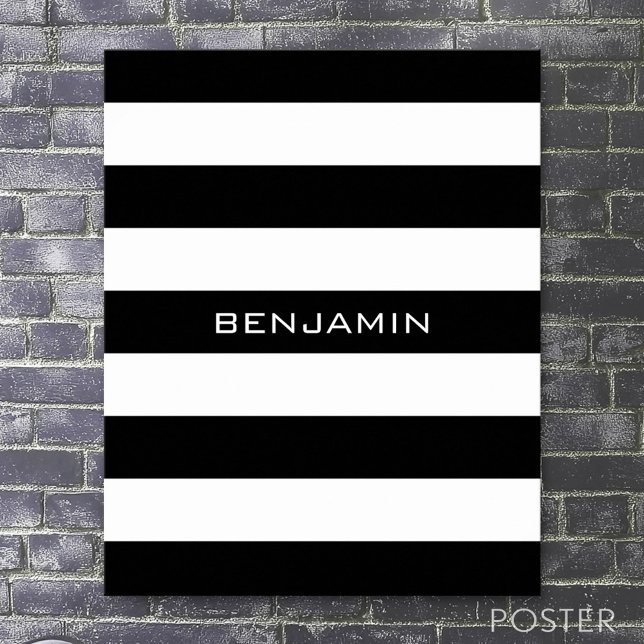 Affiche Black and White Striped (Custom Sporty Poster)