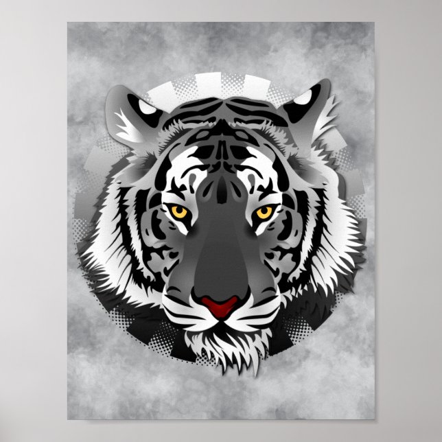 Affiche Black And White Tiger (Devant)