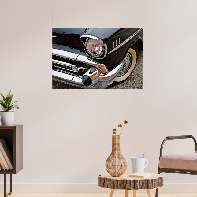Affiche Black Bel Air Classic Vintage Voiture Fender (Salon 3)