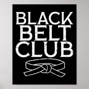 Affiche Black Belt Club Cool Karate Taekwondo Kung Fu Jiu