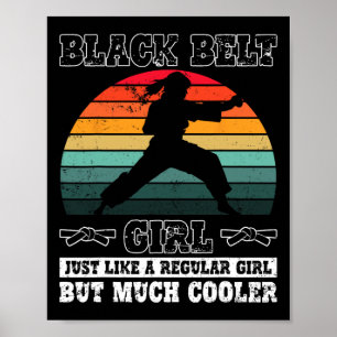 Affiche Black Belt Girl Karate Black Belt Promotion Black