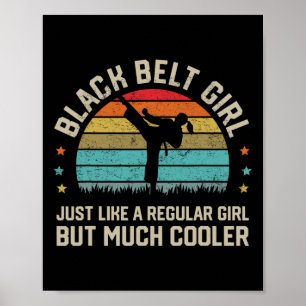 Affiche Black Belt Girl Karate Jiu Jitsu Taekwondo Martial