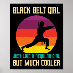 Affiche Black Belt Promotion Funny Black Belt Karate Girls