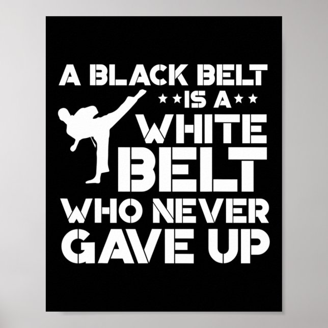 Affiche Black Belt Shirts Taekwondo Karate Cadeau (Devant)