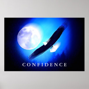 Affiche Black Blue Landing Eagle Motivational Confiance