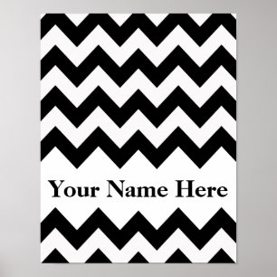 Affiche Black Bold Chevron avec monogramme