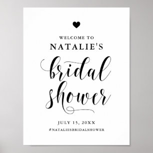 Affiche Black Bold Script Bridal Shower Welcome