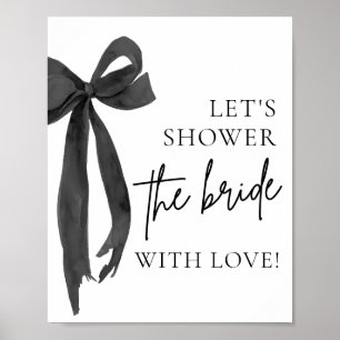 Affiche Black Bow Douche La Mariée Avec Symbole D'Amour