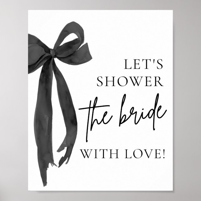 Affiche Black Bow Douche La Mariée Avec Symbole D'Amour (Devant)