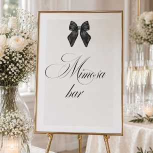 Affiche Black Bow Elle Noue le Nœud Réception de Mariage