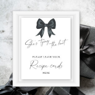 Affiche Black bow nuptiale Votre carte de recette ici