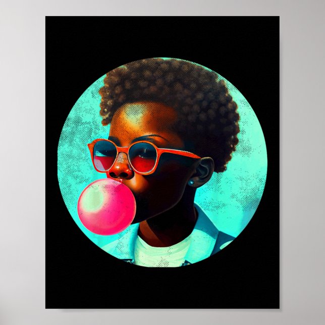 Affiche Black Boy Joy Bubble Gum Fun African Melanin Princ (Devant)