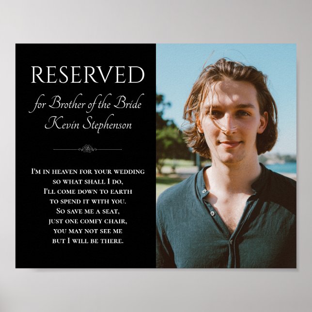 Affiche Black Brother of Bride Photo Mariage (Devant)