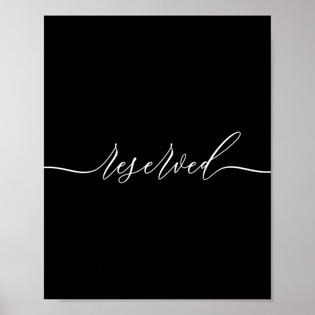 Affiche Black Calligraphy Reserved (Devant)