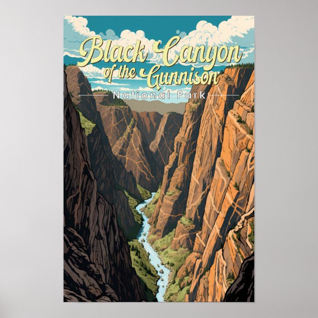 Affiche Black Canyon Of The Gunnison parc national Art (Devant)