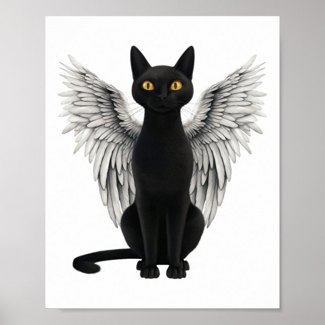 Affiche Black Cat Angel ailes (Devant)